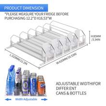 Upgraded Drink Organizer For Fridge,Soda Can Dispenser For Refrigerator,Automatic Self-Pushing Drink Pusher,Space-Saving Fridge Storage,Holds Up To 25-30 Cans, 5 Row