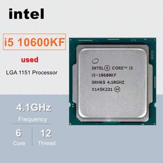 intel Used Core I5 10600KF 4.1GHz Six-Core Twelve-Thread CPU Processor 65W LGA 1200