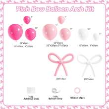 Bộ 107 vòng hoa bóng bay nơ hồng dùng làm mũ tiệc chủ đề bướm, thích hợp cho sinh nhật, tiệc trà, tiệc ruy băng, tiệc cho bé trai, bé gái, trẻ em, tiệc mừng em bé chào đời, tiết lộ giới tính, tiệc cưới, tiệc sinh nhật, phòng, trang trí tiệc - Hồng - Xem 2