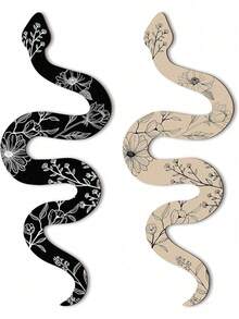 Gerrii 两件套乡村风格房间墙面装饰波西米亚巫术木蛇装饰自然美学壁挂波西米亚艺术适用于公寓卧室客厅（爬行）