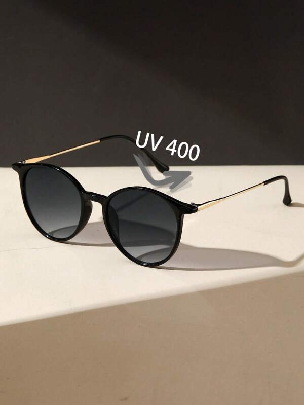 1PC Women Ombre Lens Round UV Protection Sunglasses For Back To School Accessories Shade Going Out Outfit Outdoor Beach Seaside Vacation And Gift For Family And Friends