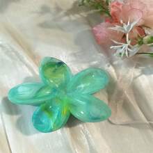 3pcs Colorful Tie-Dye Lily & Hydrangea Design Simple Elegant Claw Hair Clips, Versatile Beach Style For Women Hair Accessories Elegant Hair Claw Women Claw Clips