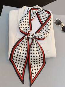 1 件女士马车印花时尚风格真丝围巾头巾、发带、头带，非常适合装扮您的造型 - 彩色 - 查看 4