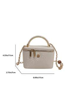 百搭休闲手提包，时尚蛇皮纹理材质，适合携带手机、口红、零钱