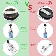 Portaidentificador, carrete retráctil para etiqueta de identificación, clip giratorio lindo y divertido para insignia de enfermera, ajustable, regalo para maestros, enfermeras, oficina, útiles escolares, vuelta al cole - Multicolor - Ver 5