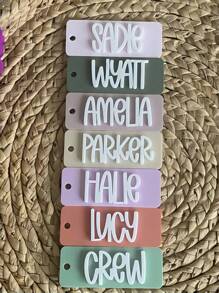 Personalized Name Bag Charms, With Custom Names, Back To School Bag Accessories, Unique Letter Label Design, Fresh Button Colors, Halloween And Christmas Gifts For Family And Friends
