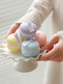 1 pièce Bougie décorative artisanale en forme de macaron, cadeau de mariage et de nouvel an, décoration de chambre, cadeaux - Multicolore - Voir 5
