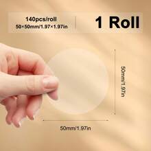 Round Circle Thermal Label Compatible With Phomemo M110/M150/M221/M220/M120/M200/M250 Label Printer, 1.96" X 1.96" 50x50 Mm, 140 Labels/Roll, Black On Transparent, 100% Compatible List:SUPVAN T50M Pro, Phomemo M110/M220, NETUM P1, MARKLIFE P50, CLABEL 221B/220B, PUQU AQ20/Q1, NetumScan G5, B3S, PUQU AQ20/Q1 School Supplies, Back To School