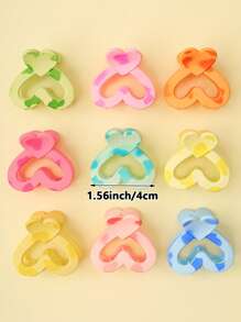 9pcs Dopamine-Inspired Colorful Cute Shark Hair Clips Set, Suitable For Daily Wear, Women/Students, Travel, Gift