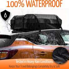 1 件车顶行李袋，带汽车防滑垫，15 立方英尺防水旅行行李袋，防尘货物袋，可折叠车顶行李架，通用储物袋，汽车配件，适用于旅行户外露营车顶行李袋，带防滑保护垫 - 彩色 - 查看 5