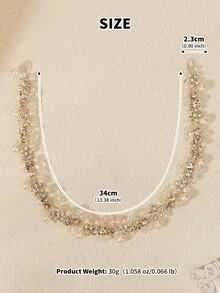 1件手工梅花造型新娘发箍，经典婚礼发饰，女士情人节配饰 - 銀色 - 查看 7