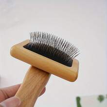 Pet Brush, Dog Grooming Wooden Pin Comb, Dog Brush, Cat Shedding Brush, Cat Grooming Brush - Multicolor - View 5