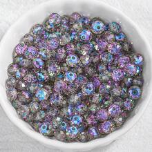 200/300颗/6毫米/8毫米闪光玻璃水晶扁圆形多钻珠，适用于项链耳环和DIY工艺品珠宝制作