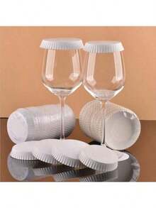 1/50/100/150个一次性纸杯盖，可堆叠玻璃可重复使用旅行浓缩咖啡杯盖 - 彩色 - 查看 1