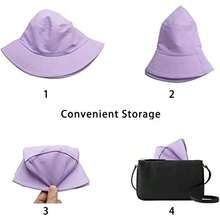 Unisex Reversible Bucket Hat For Beach And Fishing - Light Purple - View 4