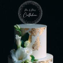 Personalized Cake Topper, Custom Cake Topper, Engraved Clear Acrylic, Wedding Gift Keepsake, Anniversary Cake Topper, Bridal - Multicolor - View 5