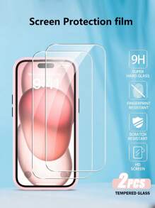 2 Packs 9H Tempered Glass Compatible With 16/16 Plus/16 Pro/16 Pro Max/15/14/13/12/11 Pro Max/X/XS/XR/7/8/SE2/- Edge-To-Edge Protection, Crystal Clear Vision, Effortless Bubble-Free Application