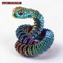 2024 New 3D Printed Snake Model - Long Version,Full Articulation,Animal Toy,Home Decor,Birthday/Easter/Halloween/Christmas Gift (Eye Color Random)3d Printed,Christmas,Halloween,Christmas,3d Printed,Snake,3d Printed,3d Printed Animals,Easter