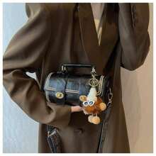 Summer Retro Style Single-Shoulder Crossbody Bag, Adjustable Printed Shoulder Strap, Soft Artificial Leather, Magnetic Buckle, Foldable Decoration, Perfect For Work, Commuting, Dates And Parties, Perfect Travel Accessory