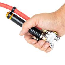 Tire Pressure Filler Handheld Car Tire Pressure Filler Fill Inflator Gauge Dual Chuck Hose Tool - Red - View 2