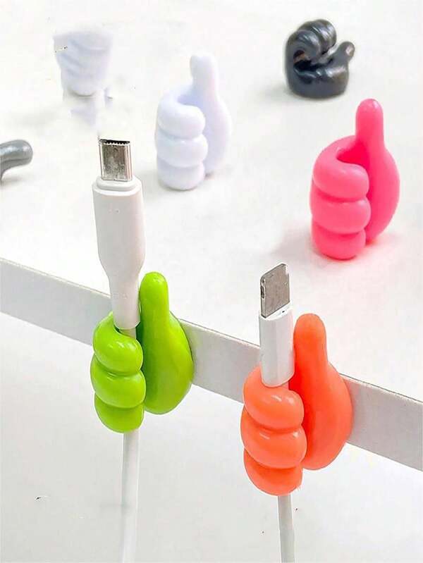 10 piezas de organizador de cables de pulgar - sin necesidad de perforar, gancho adhesivo de pared para almacenamiento en el baño, adecuado para organizar el hogar, perfecto para electrodomésticos de cocina y accesorios de dormitorio, gestión de cables para escritorio de oficina, decoración del hogar, aplicación en múltiples escenarios