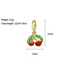 1 peça de pingente de cereja com frutas, enfeites adoráveis para meninas, pulseira e colar faça você mesmo, presentes requintados para meninas