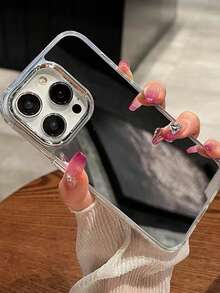 Luxury Mirror Finish High-End Phone Case Compatible With Apple 11 12 13 14 15 16 Plus/Pro Max, Galaxy S21 22 23 24 25 Plus/Ultra, Pixel 6 7 8 9, Suitable For Summer Waterproof Shockproof Anti-Fall Scratch Resistant - Silver - View 2