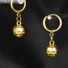 2 件全新骷髅不锈钢工艺品耳洞耳塞 0.5 毫米耳环 身体穿孔饰品 男女礼物