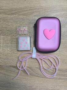 1 Set: Protector de cable de carga rápida de 20W compatible con iPhone + Caja protectora de material EVA para auriculares y cable de datos, accesorios a prueba de caídas y golpes para cargador Nan, accesorios para teléfonos