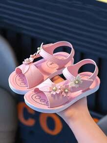 Sandalias de playa de moda para niñas, zapatos para exteriores con estilo de princesa antideslizantes para niños pequeños/bebés
