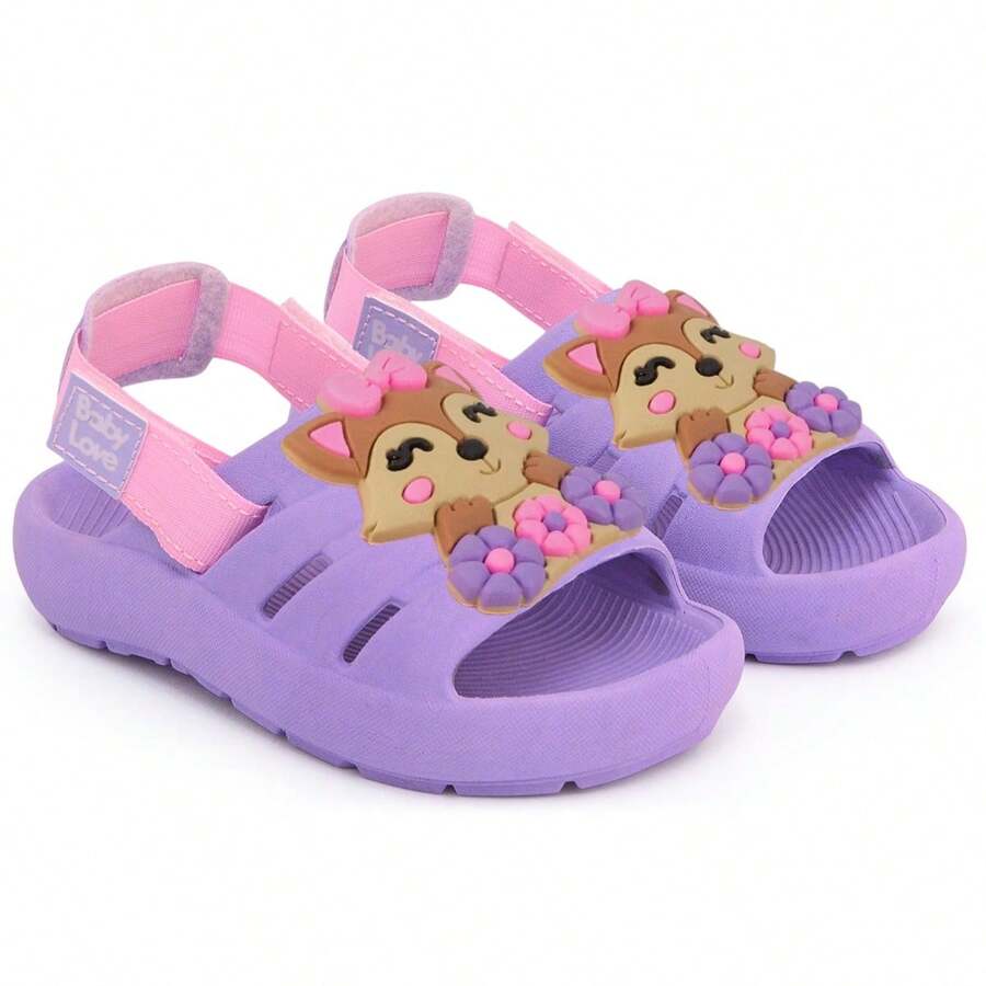 Sandália Chinelo Infantil Menina Raposinha Confortável Macio Lançamento - Roxo - Visão 1