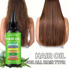 100ml/3.38oz 7-In-1 Essential Oil Blend Contains Castor Oil, Rosemary Oil, Butternut Oil, Pumpkin Seed Oil, Mint Oil, Biotin, Keratin Moisturizing And Nourishing Properties, Suitable For Dry, Flaky Hair, Suitable For All Hair Types And Scalp, Unisex. - 綠色 - 查看 6