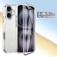 360° Front And Back Shell Film Two-In-One Full Coverage TPU Soft Shell PET Panel PC Back Panel Two-In-One Shockproof And Shock-Absorbing Non-Yellowing Mobile Phone Case Compatible With Apple 16, Galaxy S25 Edge, , Redmi Note, OPPO Waterproof Anti-Fall Scratch Resistant - Clear - View 10