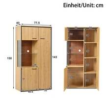 Mobile TV moderno, effetto bianco e legno, 180 x 50 x 38 cm, design minimalista