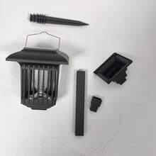 1pc Solar Powered 4-In-1 Mosquito Repellent Lamp, White & UV Light Switchable, Suitable For Lawn, Garden, Villa And Other Landscape Decor - Black - View 8