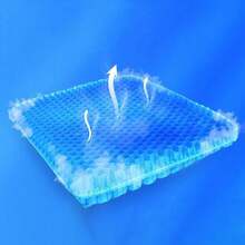 Gel Seat Cushion, Cooling Seat Cushion (Super Large And Thick), Breathable Honeycomb Design Absorbs Pressure Points, Gel Seat Cushion For Office Chairs, Car Seat Cushion For Wheelchair - 藍色 - 查看 3