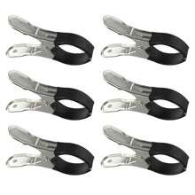 6 Stücke robuste Edelstahl Pool-Abdeckclips mit blauen Plastikgriffen - Hochfeste, windbeständige Federklemmen für sichere Bodenpool-Abdeckungen & Fotografie, Fotografie-Clips | Elegante metallische Clips | Robuster Kunststoffgriff, 1/3/6 Stücke