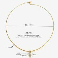 1pc Fashion Stainless Steel Heart, Square, Oval, Rhombus 4A Cubic Zirconia Necklace, Personalized Casual Daily Gift For Women
