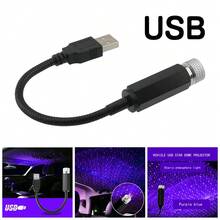 10X Car Interior Roof Atmosphere Starry Sky Night Projector Lamp USB LED Star Light - Black - View 2