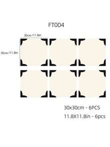 6 PCS Vinyl Floor Tiles, Removable And Waterproof Flooring Tiles For Renters, Stick On Floor Tiles For Bathroom