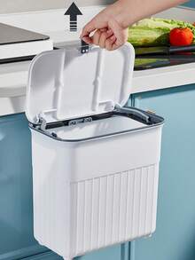 Living And Home Multi-Mount Kitchen Trash Bin (Space-Saving/Complete Set) With Hanging & Wall Hooks - White 26.5cm W X 16cm D X 27.5cm H - View 5