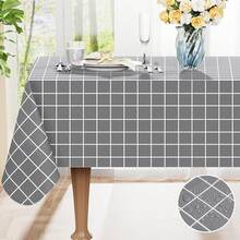 EstiloTendenciaMantel Rectangular De Vinilo Impermeable Con Respaldo De Franela, Mantel De PláStico Lavable A Cuadros Para Cenar, Picnic, Interior Y Exterior (132.08 X 177.8 Cm, Gris)Calidad PremiumVersióN Mejorada - Verde azulado - Ver 12