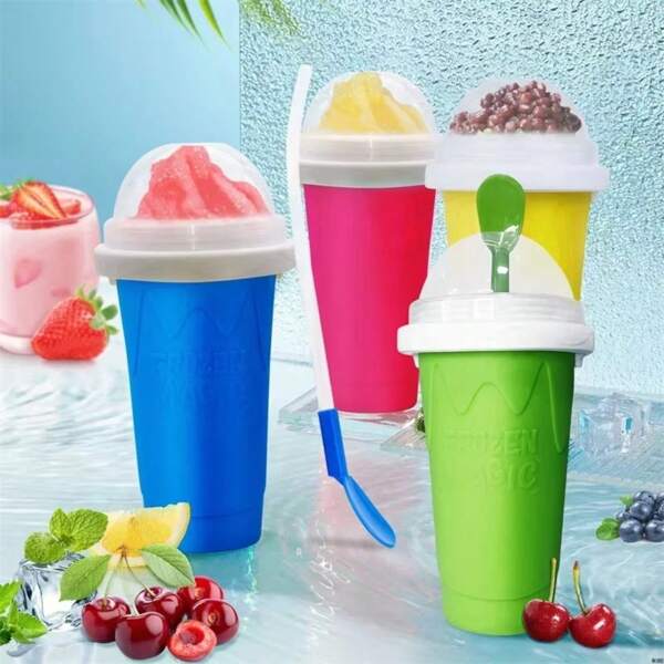 Copo de gelo espremível faça você mesmo, coqueteleira para milkshake, copo de gelo viral para smoothie/slush, faça você mesmo fácil para o verão para se transformar em um copo de gelo