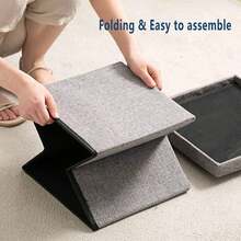 Velvet Folding Stool With Storage Space