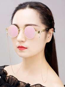 1pc Metal Snake Bone Chain Eyeglasses Cord, Fashionable Sunglasses Halter Chain, Suitable For Daily Use - A - View 5