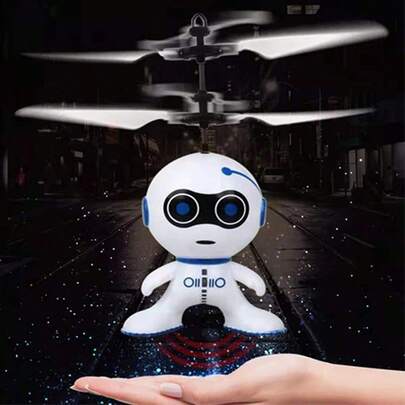 1pc Children's Gift Remote Control Robot, Anti-Drop Material, Infrared Sensor Remote Control, Plastic Flying Toy Hand Gesture Sensor Drone, Parent-Child Interactive, Educational Toy For Boys And Girls (With Remote Control Version And No Remote Control Version, Artificial Painting May Have Uneven Coloring, Handmade Measurement May Have Slight Errors)
