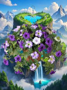 كرمة زهرة الصباح الاصطناعية، سلة الأزهار الملونة الزائفة، نمط عمود روماني أوروبي قديم على شكل إيبوميا مزيفة، أزهار مزيفة ديكورية للداخل والخارج، غرفة المعيشة والنوم والأعياد والحفلات وعيد الميلاد، ديكور أخضر دائم لا يحتاج إلى صيانة