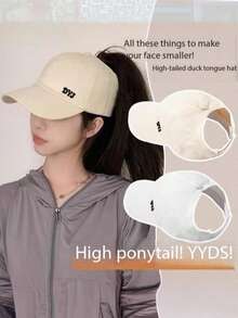 1 Stück Pferdeschwanz Baseball Kappe für Frauen, verstellbarer Snapback Sonnenhut, atmungsaktives Mesh, UV-Schutz, Frühling/Herbst/Sommer