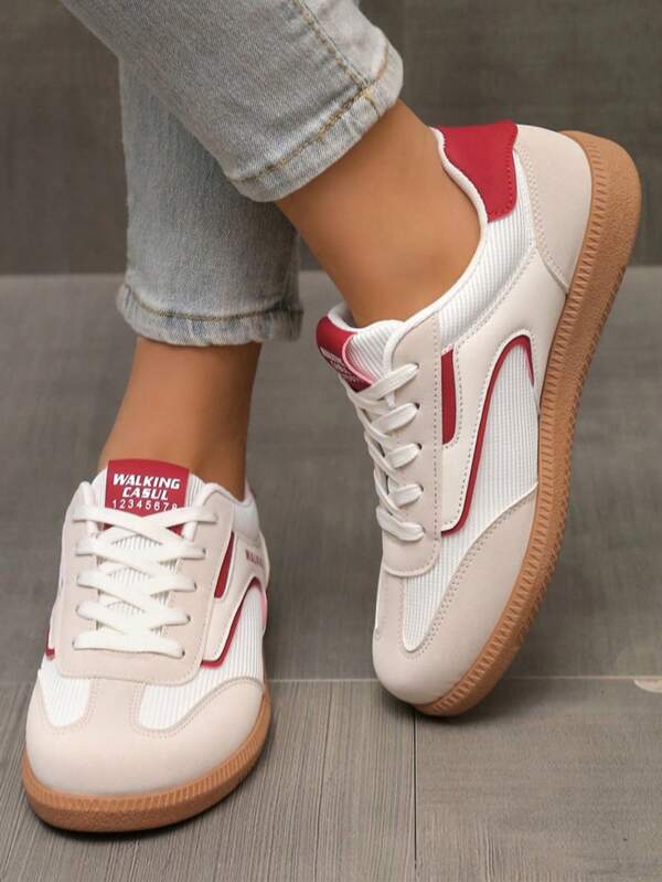 scarpi sportivi casual da donna, nuovo design a patchwork colorato alla moda per primavera/autunno, scarpe flat comode per uso quotidiano e pendolarismo, semplici scarpi sportivi bianche, scarpe da studente, scarpe vintage vintage modello Gump, scarpe casual da donna estive 2025, scarpe studente tempo libero vintage vintage