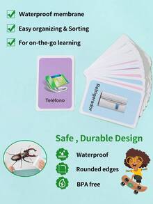 1 套 36 件 5.7 英寸 X3.15 英寸儿童教育抽认卡玩具，水果、动物、身体部位学龄前学习卡，适合 3-14 岁儿童，理想的小礼物 - 彩色 - 查看 5